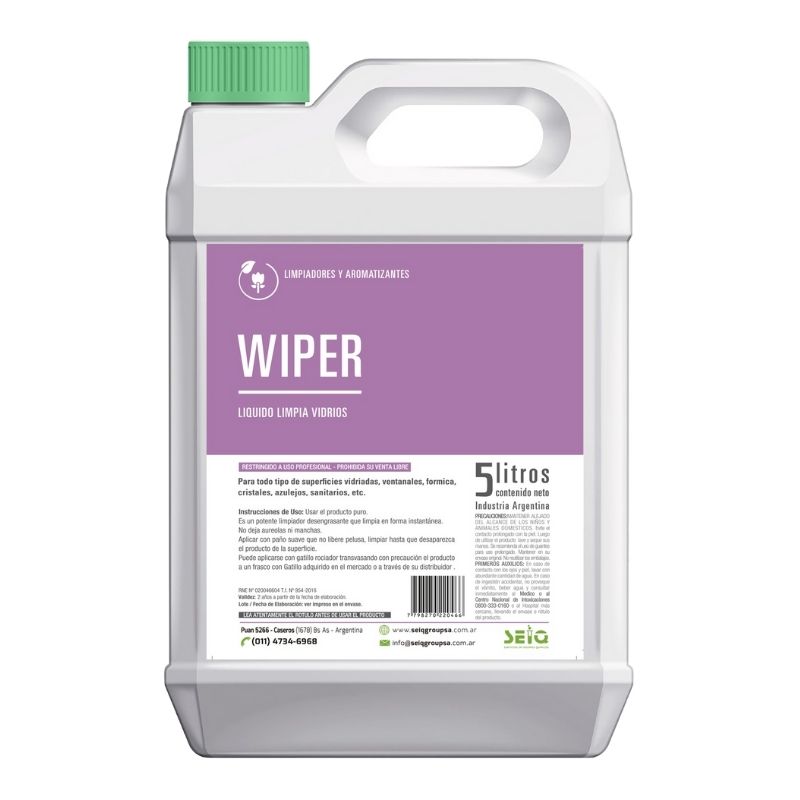 Wiper limpia vidrio x 5lts.